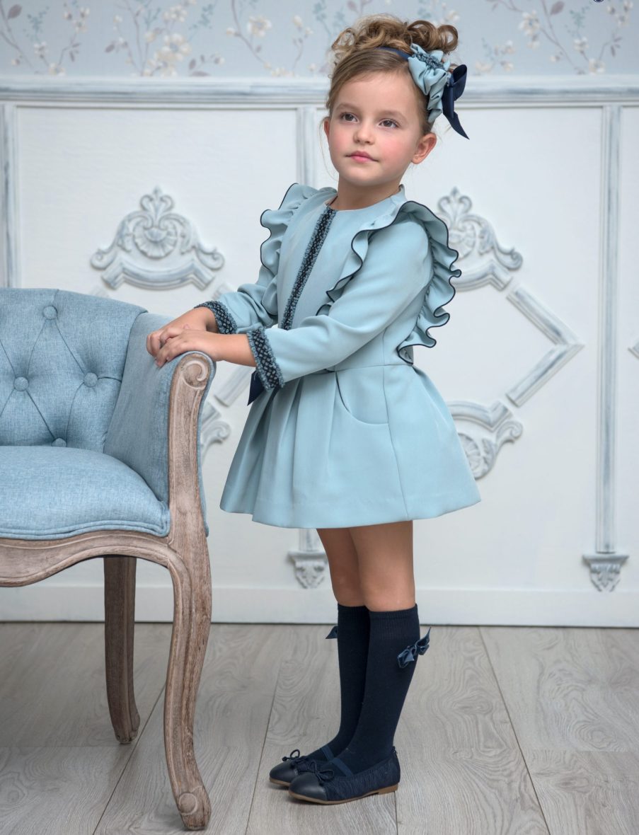 Vestido niña Miranda verde agua (Roma)