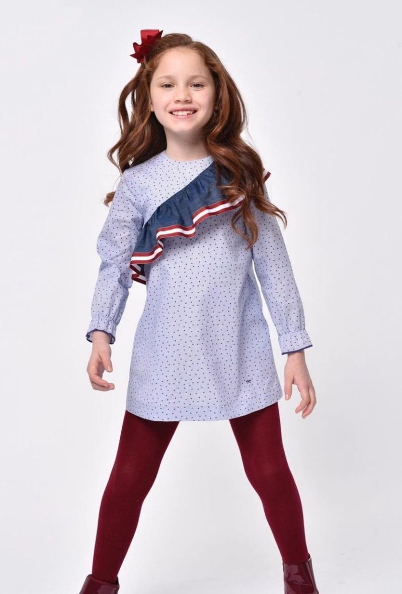 Vestido niña con volante cruzado de Miranda