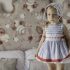 Vestido bebé niña ceremonia estampado a rayas celeste Iana de Miranda Verano