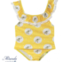 Bañador niña Miranda con estampado de elefantes en tono amarillo