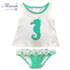 Conjunto camiseta Culetín bebé niña caballito de Mar