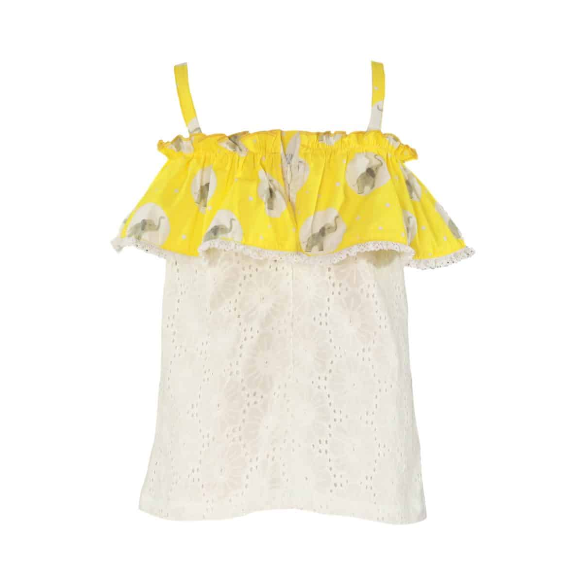 Vestido Baño Niña Miranda elefantes en tono amarillo