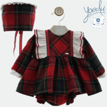 Jesusito bebé niña con capota cuadro escocés Familia Atena