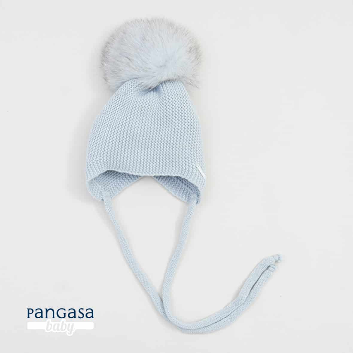 Gorro orejero Pangasa pelo natural Celeste Empolvado