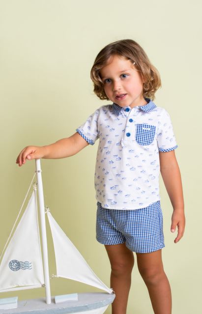 Conjunto niño colección Barcos y estampado Vichy Foque Verano
