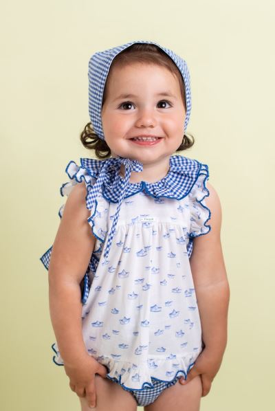 Jesusito bebé niña colección Barcos cuadros Vichy de Foque primavera Verano