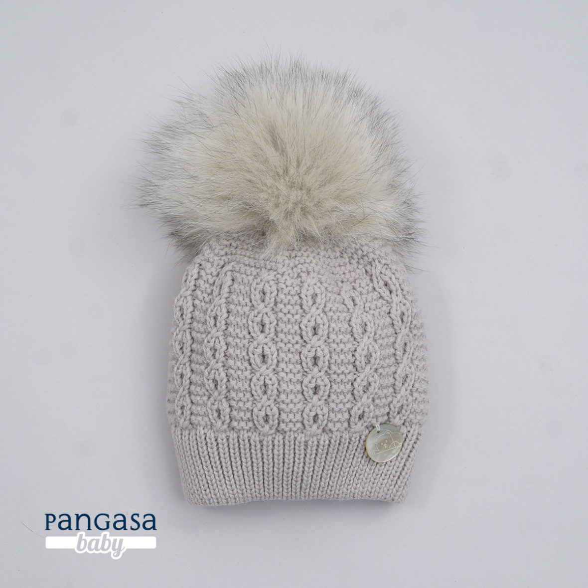 Gorro ochos Pangasa Pompón pelo sintético camel