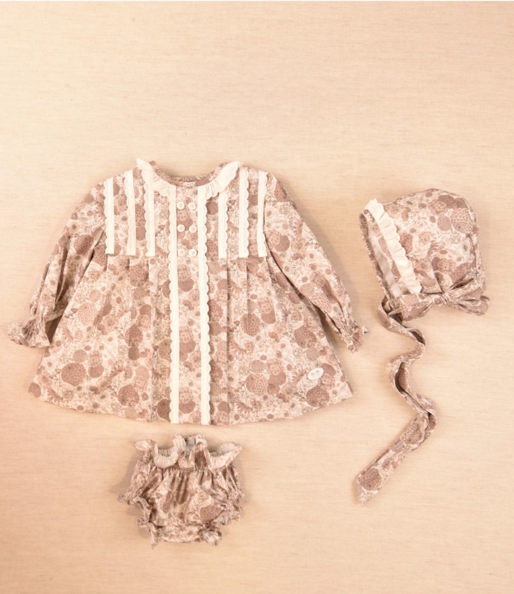 Vestido Flores bebé con capota José Varón 01-44003_1