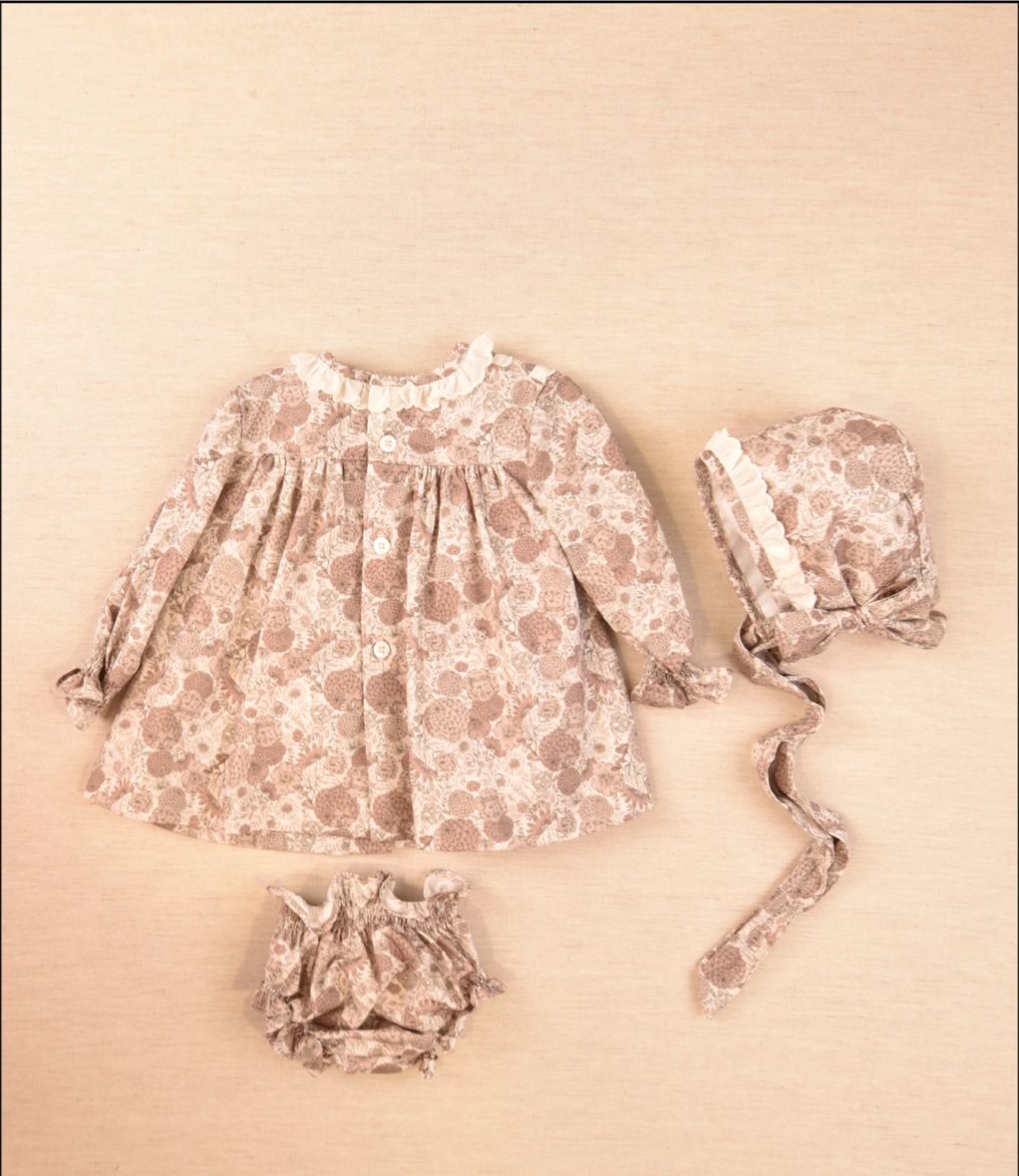 Vestido Flores bebé con capota José Varón 01-44003_2