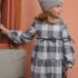 Vestido niña estampado a cuadros grises de José Varón