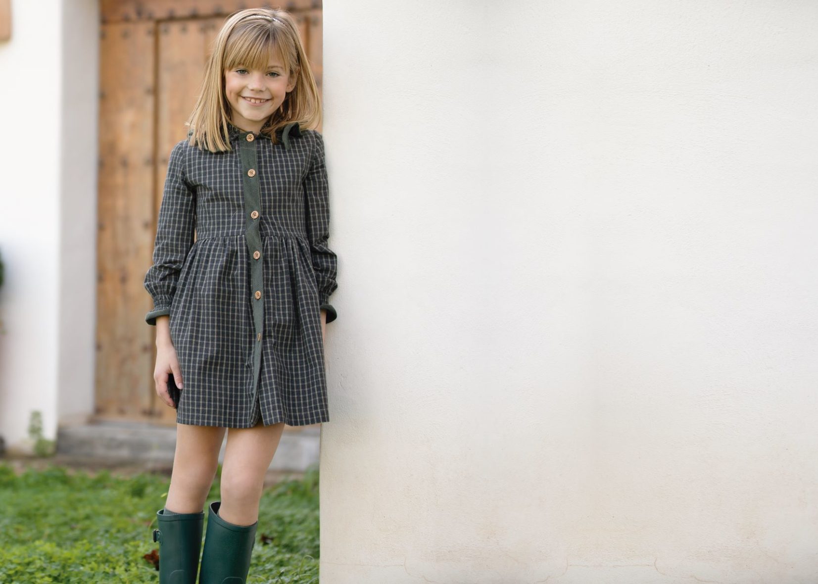 Vestido niña estampado cuadros colección Tree de Eve Children Otoño – Invierno 2022